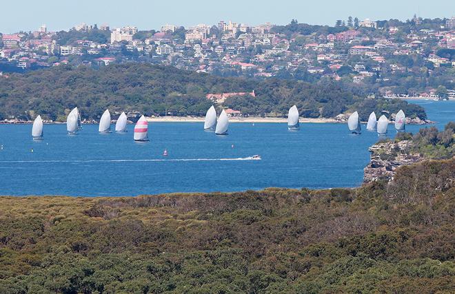 Some of the fleet off Nielsen Park shortly after the start.  © Brett Hemmings/Sailpix http://www.SailPix.com.au